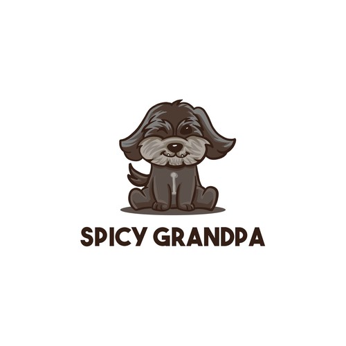 Design a logo with a senior dog named "Spicy Grandpa"!! Design by Hadeboga Studio