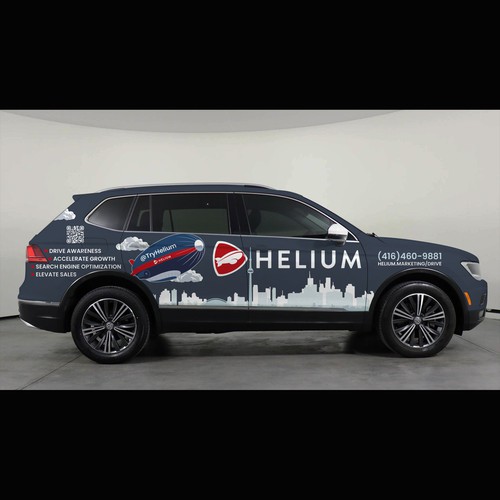 You shouldn't be able to miss us!  Car wrap contest for digital agency 👍 Design by HARU_ICHIBAN_