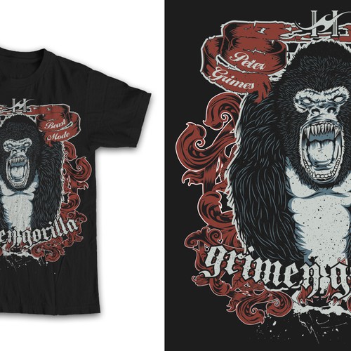 MMA Fighter Tshirt For Grimey Gorilla Design by Atank