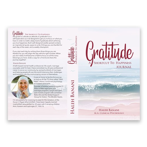 A Gratitude journal cover: Gratitude - A shortcut to happiness Design por Julia Sh.