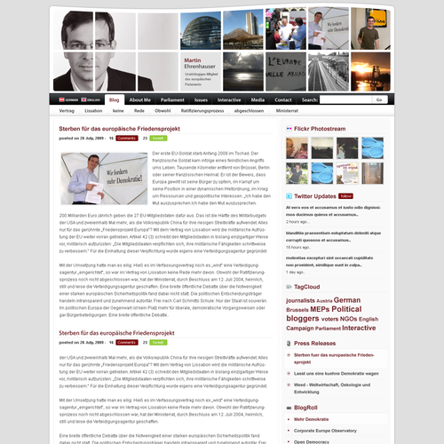 Wordpress Theme for MEP Martin Ehrenhauser Ontwerp door kalipp