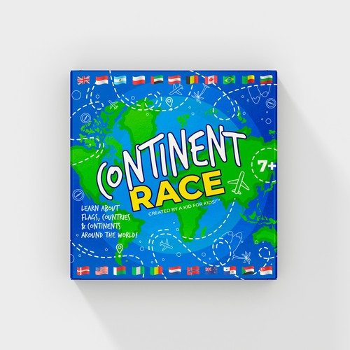 Continent Race - Kids Game -  Learn about the World! Design por Kate Design ❤️