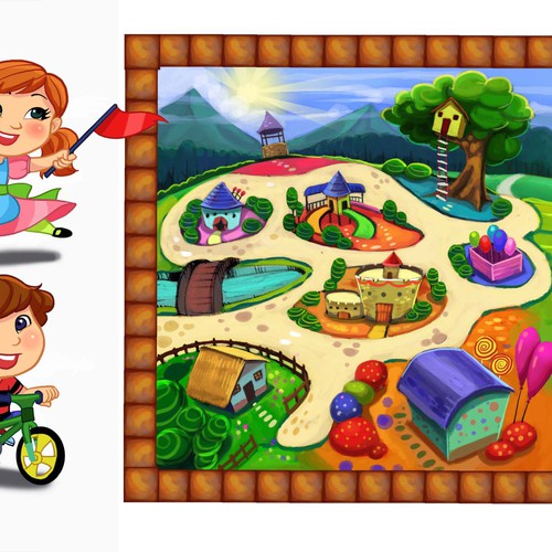 Create an interactive story telling set with board and characters Design von aven_parac