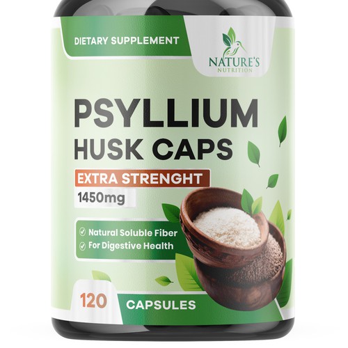 Natural Psyllium Husk Capsules Design needed for Nature's Nutrition Design by rashedhannan