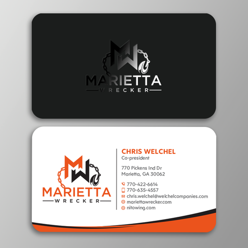 Powerful business card for large towing enterprise Design by Design sp