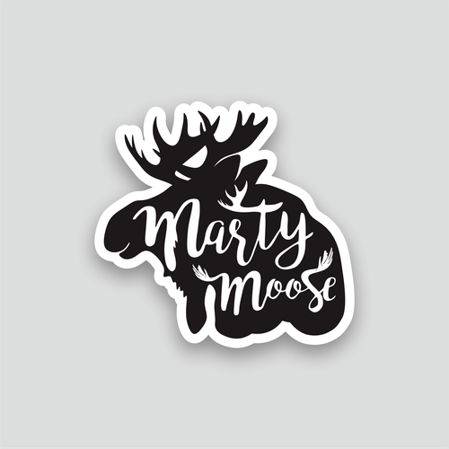 Marty Moose Sticker Design by PeaceIdea!