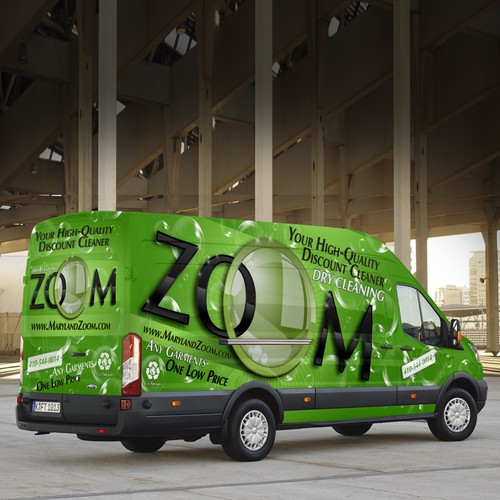 Zoom Dry Cleaning van wrap for eco-friendly one-price cleaner Design by J.Chaushev