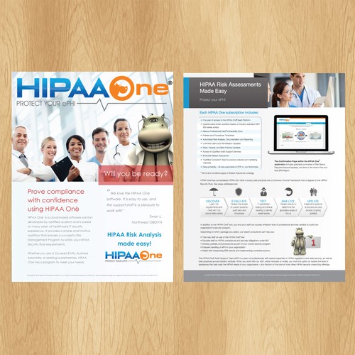 Produce replica of HIPAA One brochure Design by prodesign81