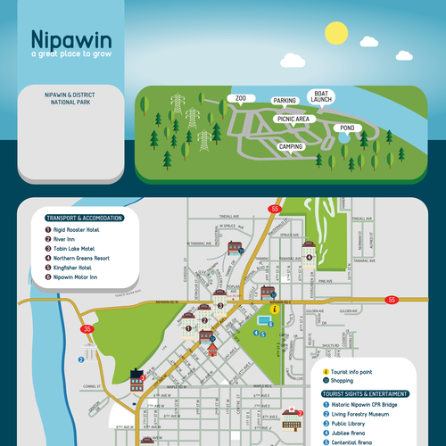 Modern and Engaging Map of Nipawin, SK Infographic contest