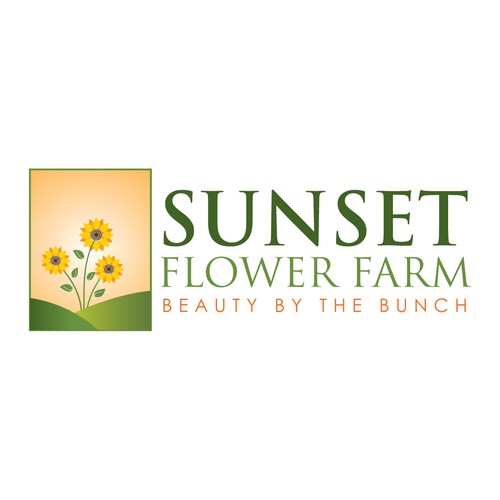 logo for Sunset Flower Farm | Logo design contest