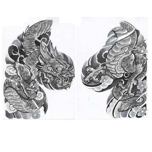 dragon half sleeve tattoo designs