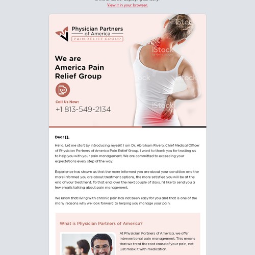 Design a Pain Management DRIP EMAIL Campain TEMPLATE Design by adhikeryjstu