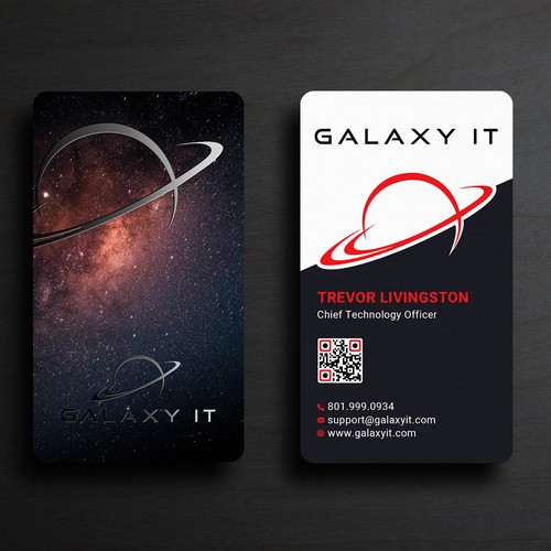 Create a Stellar Space-Themed Business Card for Galaxy IT Design by Roni_