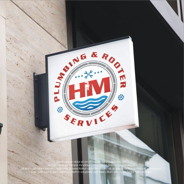 Design by Oentong_Soeropati titled "logo concept for HM Plumbing & Rooter"