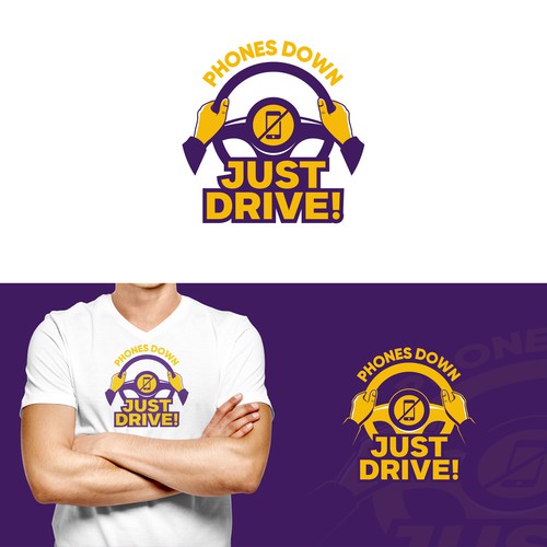 Eye-catching logo for distracted driving campaign Phones Down, Just Drive! Design by Lyna✎
