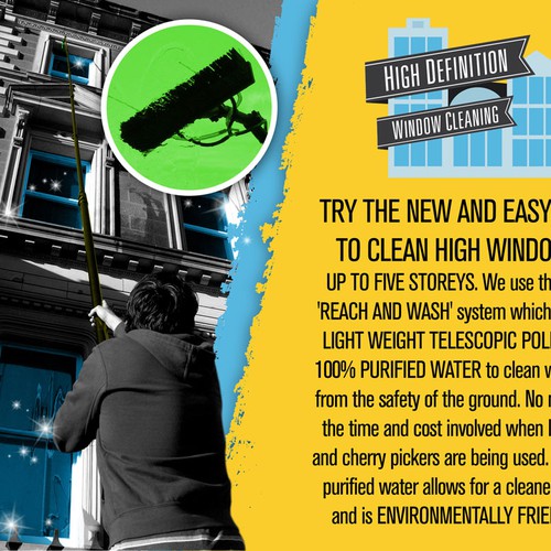 postcard or flyer for High Definition Window Cleaning Réalisé par sercor80