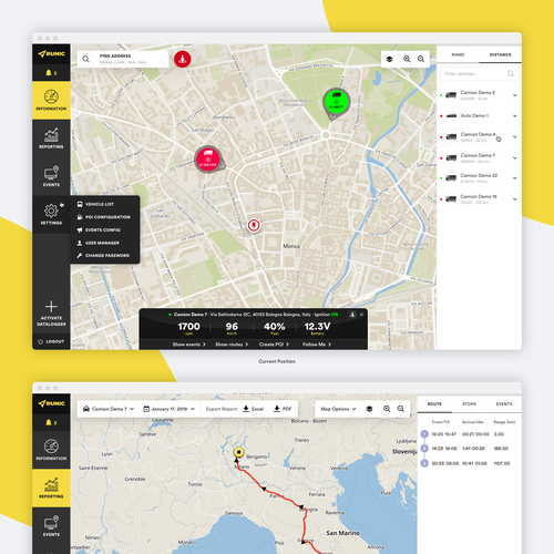 Runic.io GPS tracking web application refactoring Design by AdelM_