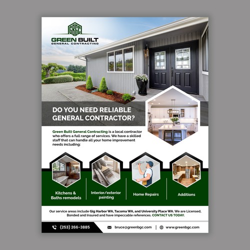 Flyer for General Contracting Company Réalisé par D Better Design