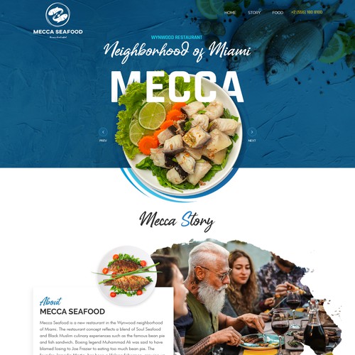 Miami Soul Seafood Restaurant Concept 1 Page Only Design von Sai Design *