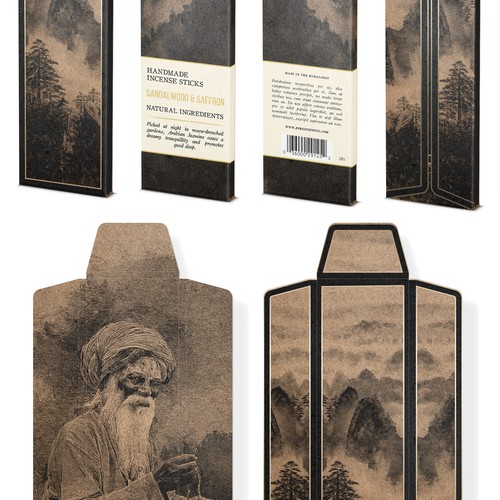 Mystical and elegant packaging for handmade natural incense Design by bcra