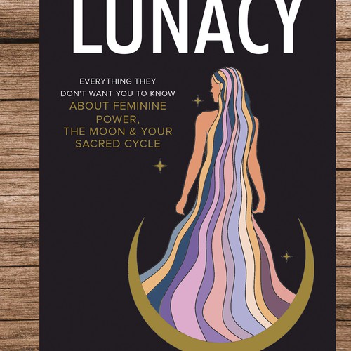 Beautiful nonfiction book cover design for a book about the moon & feminine energy aimed at women Design by dalim