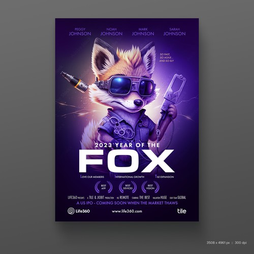 Life360 2023 Year of the Fox Poster Design by M A D H A N