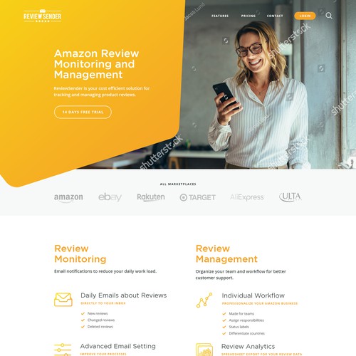 Landing page design contest entry by RAZS