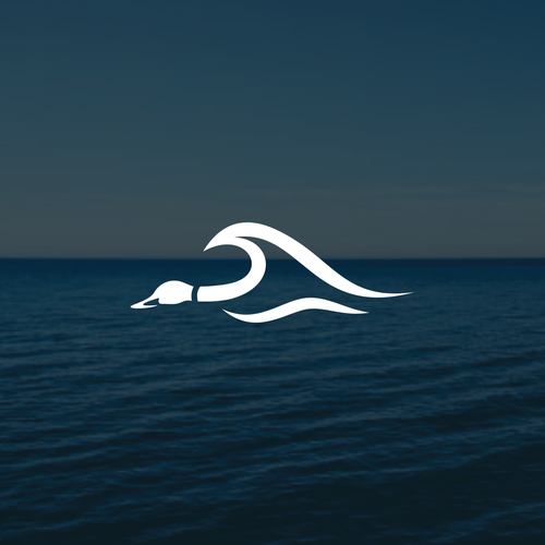 Coastal lifestyle brand featuring a mallard duck and wave, appeal to outdoor enthusiasts and surfers Diseño de muuter