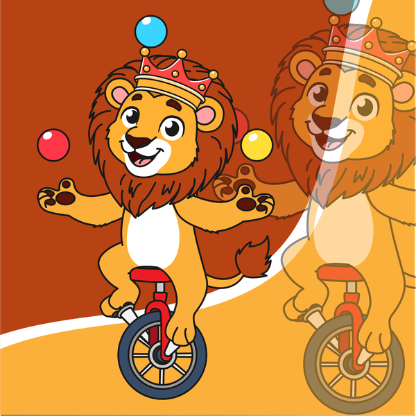 Lion cartoon mascot logo