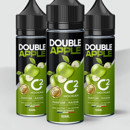 C2 HOOKAH Eliquid need his new label Design by Auralia Graphics