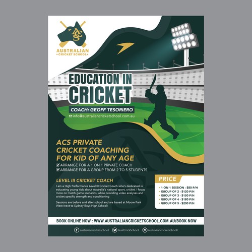 Cricket coaching poster | Poster contest | 99designs