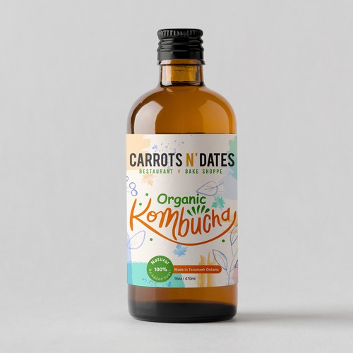 Design a Unique & Funky Kombucha bottle label Design by Moi_Designers