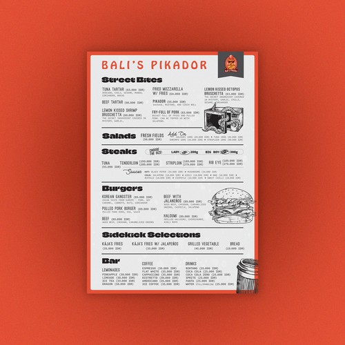 Menu for a restaurant in Bali Design by Avem Noctis