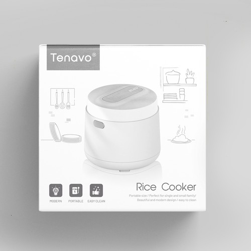 Design a modern package for a smart rice cooker Design by Shreya007⭐️