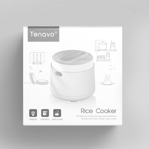 Design a modern package for a smart rice cooker Design by Shreya007⭐