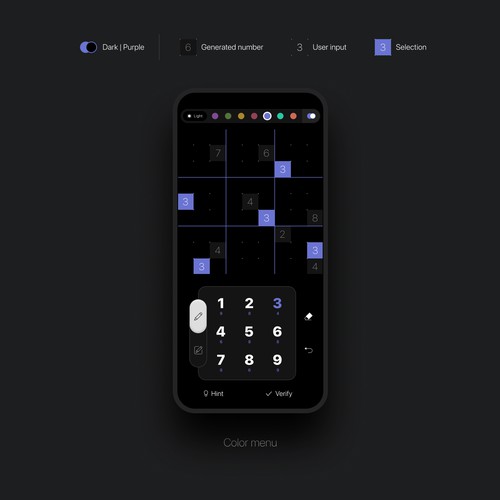 Elegant Sudoku game app design Design by V. L