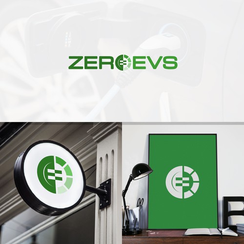 Logo for the emerging electic vehicle charger market, with a subtle emphasis on net zero Design by WANGS ™