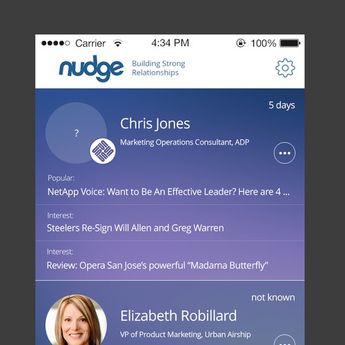 Two-screen design refresh for sales application on phone/tablet Design by hardworking