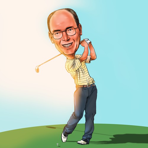 Famous Golf Caricature Design by Judgestorm