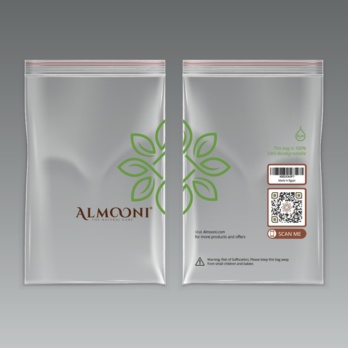 Design a simple yet elegant polybag packaging for our loofah brand Design by Nabaws