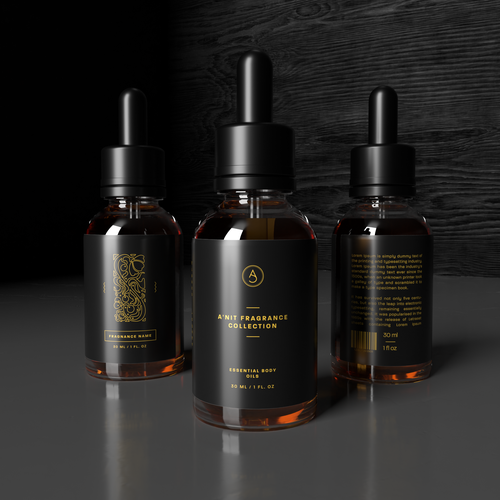 Need luxury labels designed for fragrance brand. Design by Paulius Glėbus