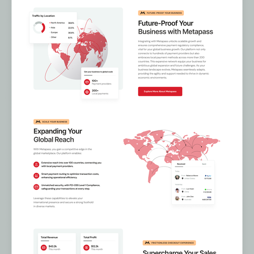 One page web design for payment orchestration platform Design by Ali Sayfiddinov