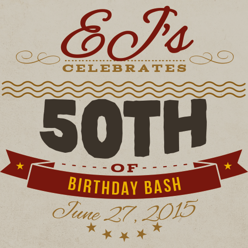 We need a logo for my friend EJ's 50th birthday bash Design by nanashahir