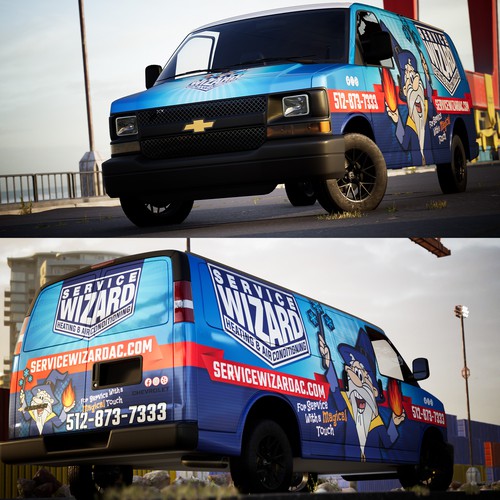 HVAC Service Van Wrap Design Design by J.Chaushev