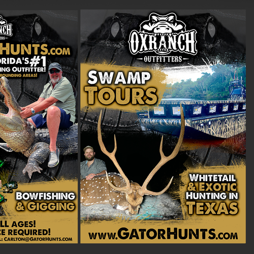 Designs Flyer for Hunting and Fishing Charters in central Florida