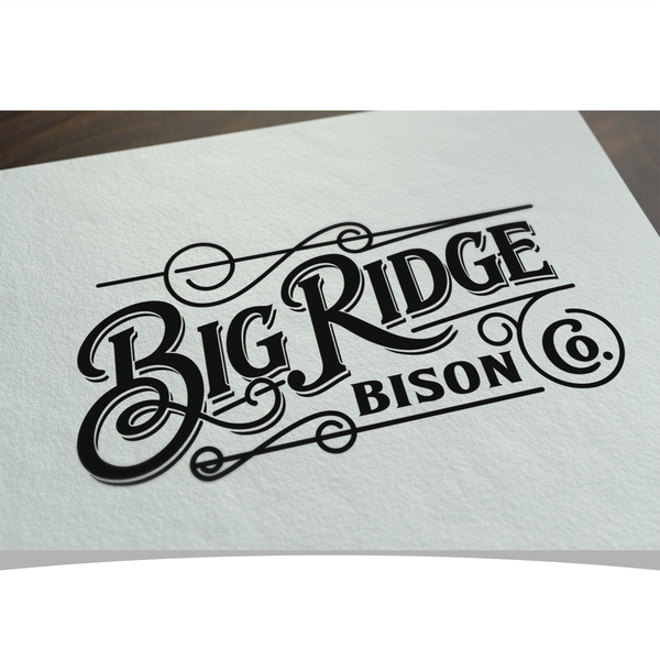 Vintage typography logo for bison farm