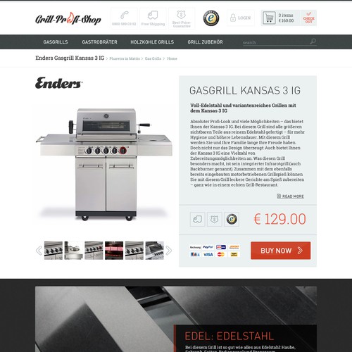 Online-Shop Design: New design for grill-profi-shop.de Design por brunomendes