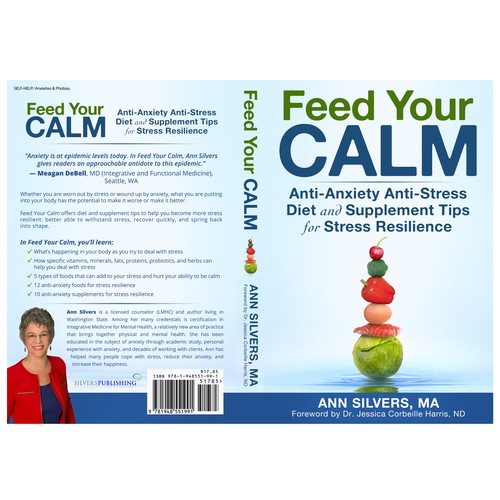 Captivating Yet Calm Book Cover for Stress Relief thru Nutrition Concept Design by zaRNic