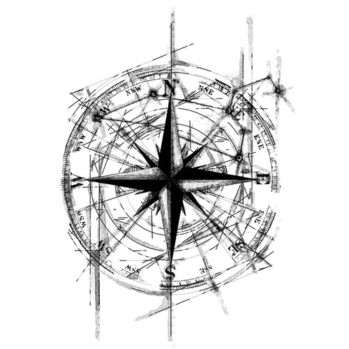 Compass Rose with graphical elements Tattoo | Tattoo contest