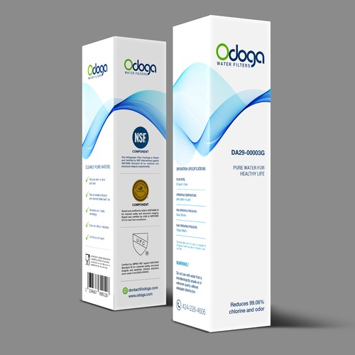 Looking for modern & luxurious redesign of water filter packaging Design by UniqueHub